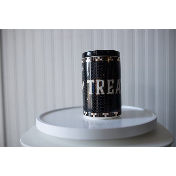Anthropologie The Bistro Tile Stoneware Canister Halloween Edition - Picture 4 of 6